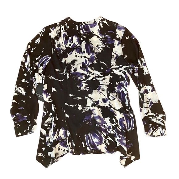 Simply Vera Vera Wang | NWT Petite Purple, Black, & White Button Down Top | PXL - Picture 2 of 9
